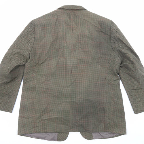 Zantos Mens Green Geometric Polyester Jacket Blazer Size 48 Regular