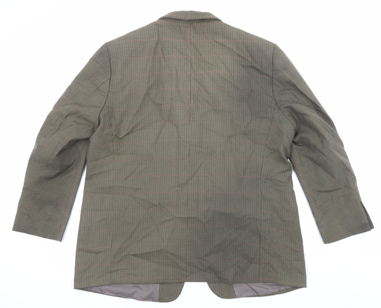 Zantos Mens Green Geometric Polyester Jacket Blazer Size 48 Regular