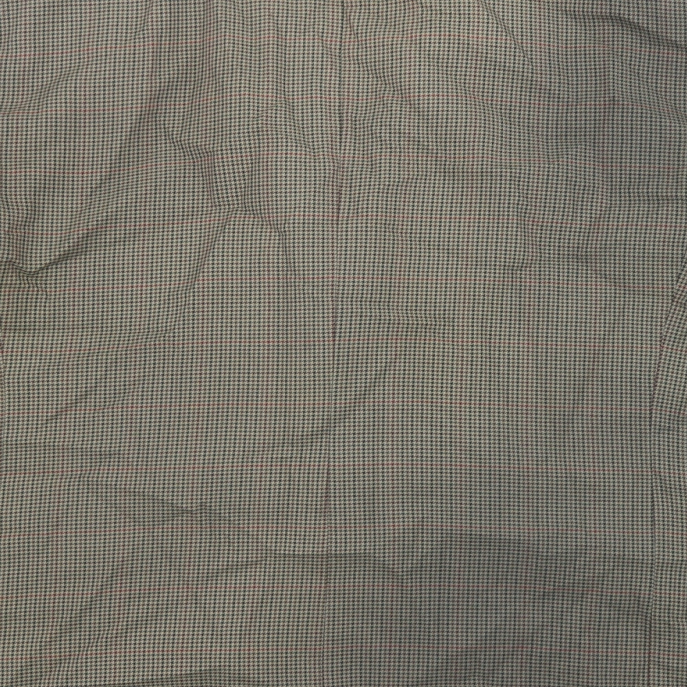 Zantos Mens Green Geometric Polyester Jacket Blazer Size 48 Regular