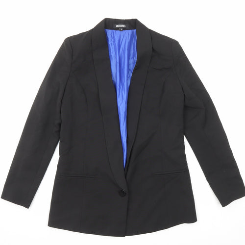 Missguided Womens Black Polyester Jacket Suit Jacket Size 8