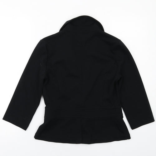 Isaac Mizrahi Womens Black Polyester Jacket Blazer Size 8