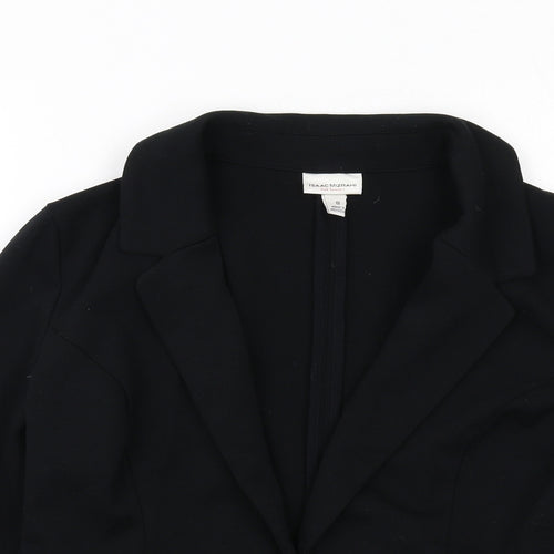 Isaac Mizrahi Womens Black Polyester Jacket Blazer Size 8