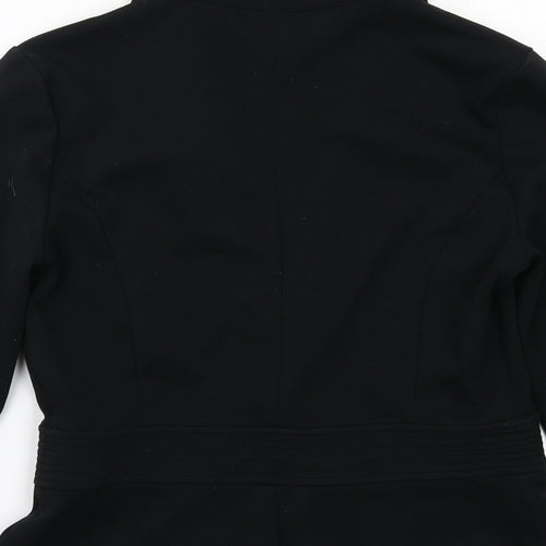 Isaac Mizrahi Womens Black Polyester Jacket Blazer Size 8