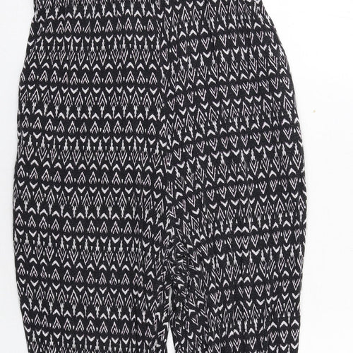 H&M Womens Black Geometric Viscose Jumpsuit One-Piece Size S L29 in Pullover