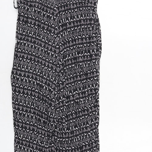 H&M Womens Black Geometric Viscose Jumpsuit One-Piece Size S L29 in Pullover
