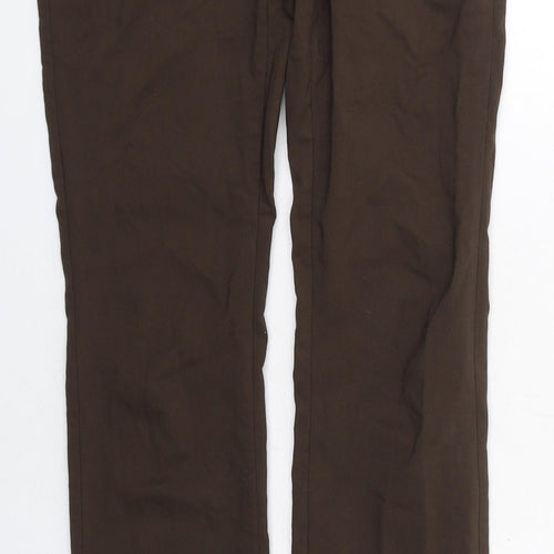 Naked Womens Brown Viscose Trousers Size 8 L34 in Regular Zip