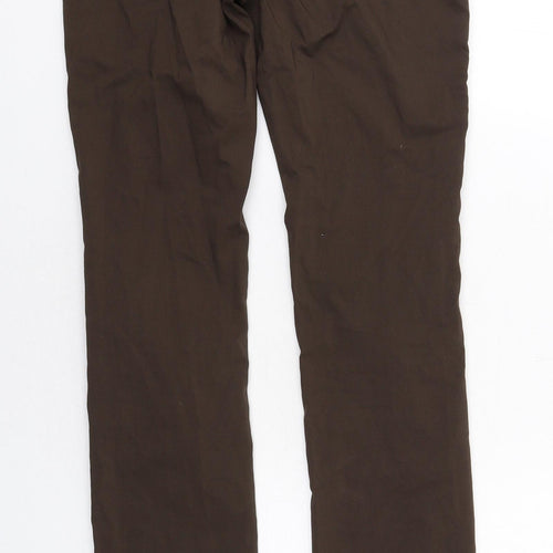 Naked Womens Brown Viscose Trousers Size 8 L34 in Regular Zip