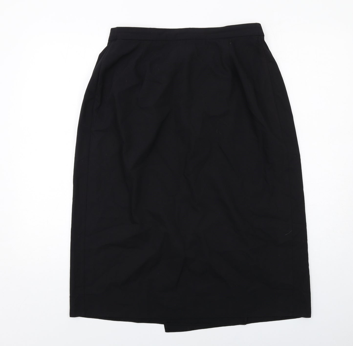 Etam Womens Black Polyester Wrap Skirt Size 16 Button