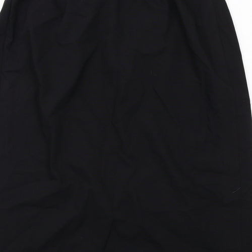 Etam Womens Black Polyester Wrap Skirt Size 16 Button
