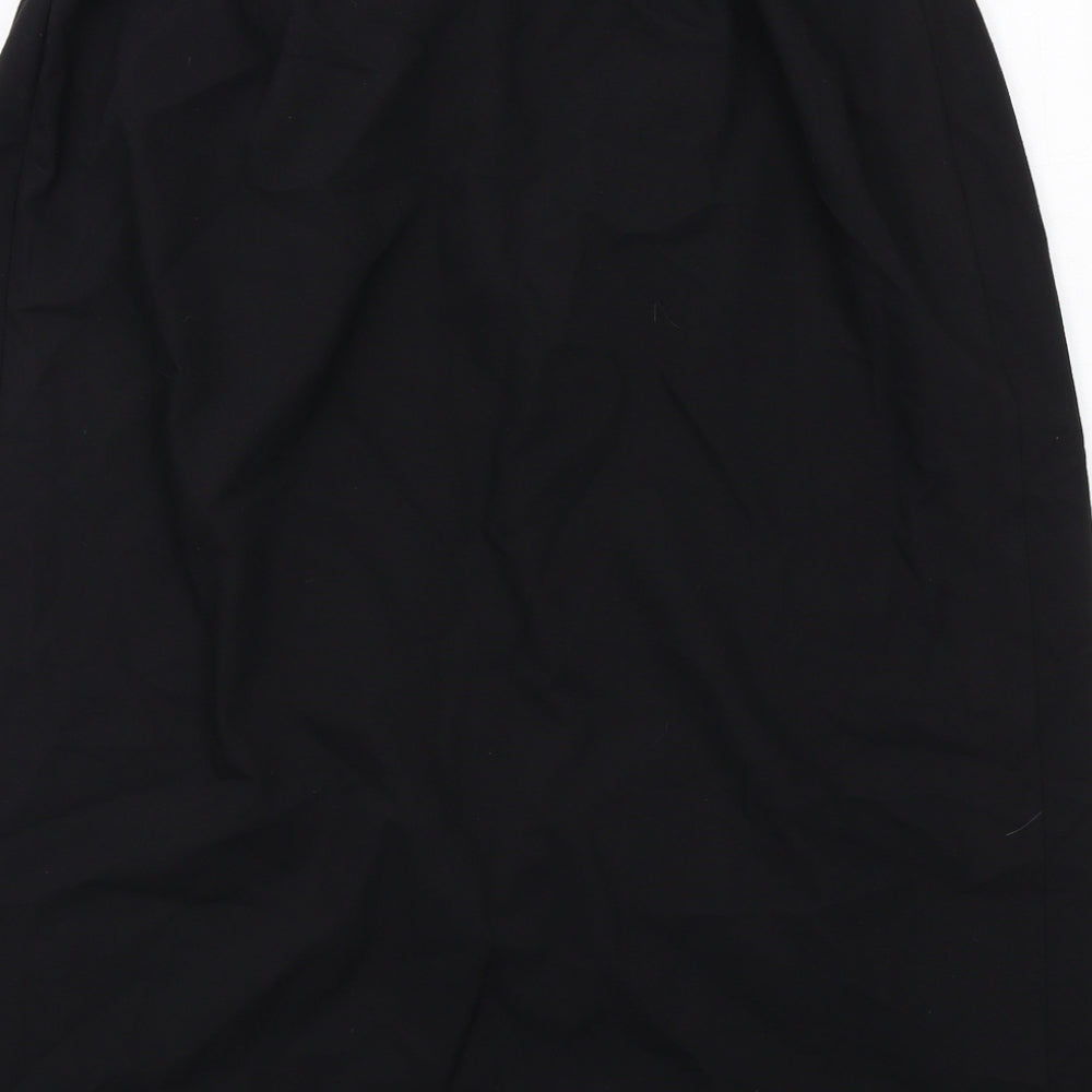 Etam Womens Black Polyester Wrap Skirt Size 16 Button