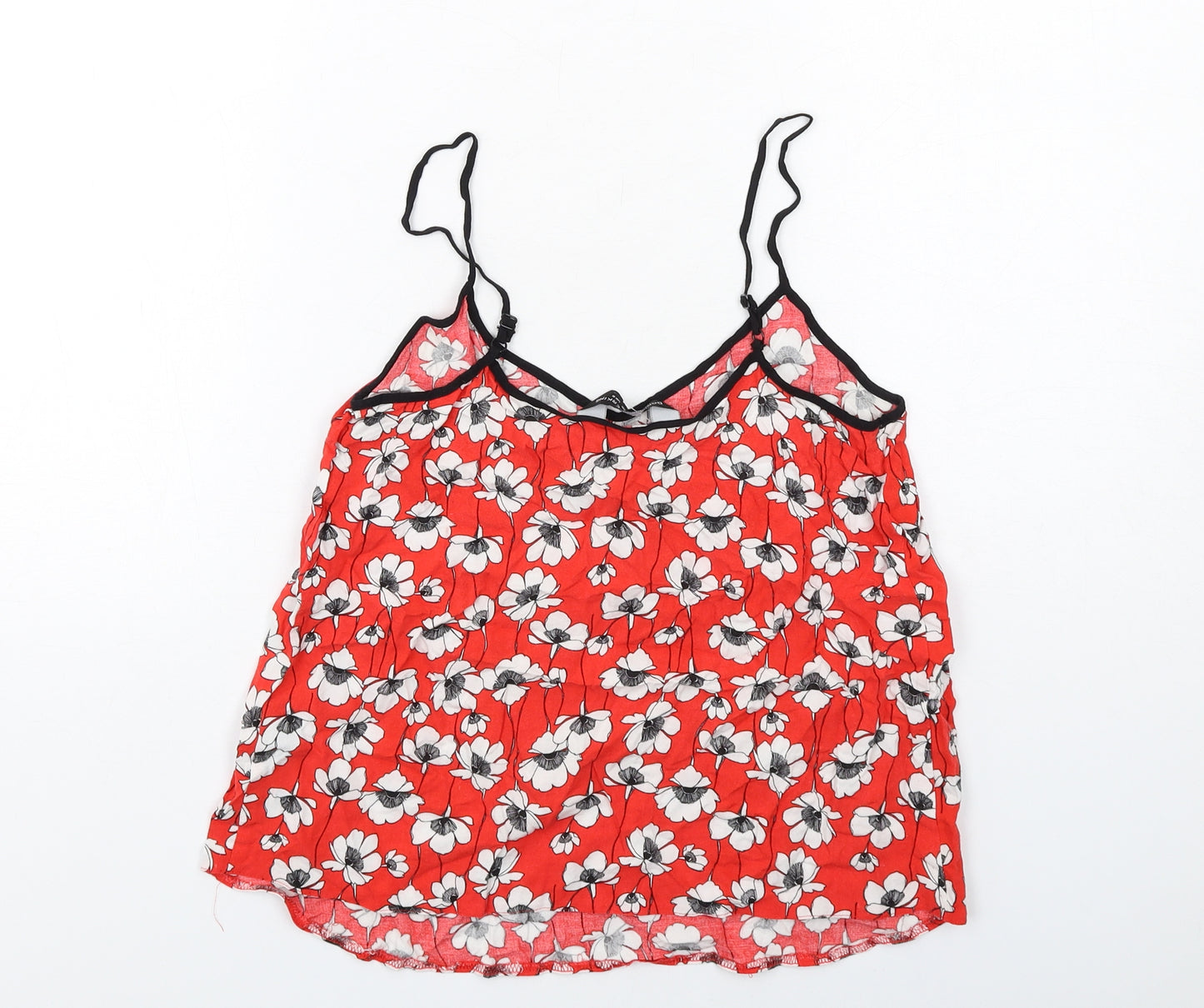 Dorothy Perkins Womens Red Floral Viscose Camisole Tank Size 8 V-Neck