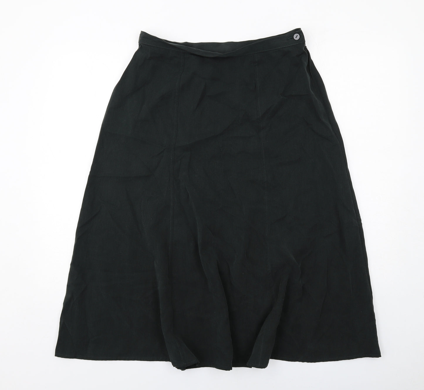 Marks and Spencer Womens Green Lyocell A-Line Skirt Size 16 Zip