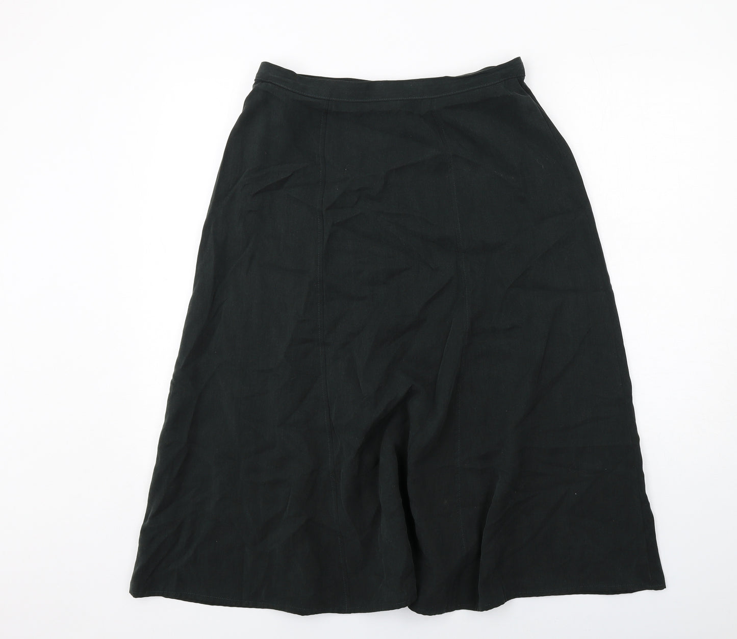 Marks and Spencer Womens Green Lyocell A-Line Skirt Size 16 Zip