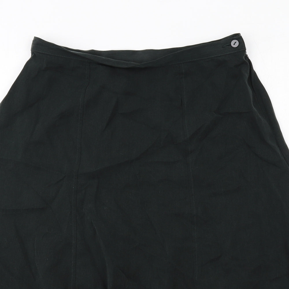 Marks and Spencer Womens Green Lyocell A-Line Skirt Size 16 Zip