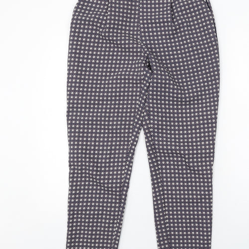 Oasis Womens Multicoloured Geometric Polyester Trousers Size 8 L30 in Regular