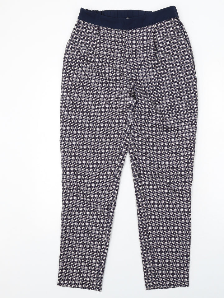 Oasis Womens Multicoloured Geometric Polyester Trousers Size 8 L30 in Regular