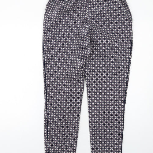 Oasis Womens Multicoloured Geometric Polyester Trousers Size 8 L30 in Regular
