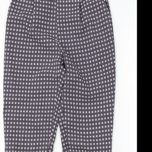 Oasis Womens Multicoloured Geometric Polyester Trousers Size 8 L30 in Regular