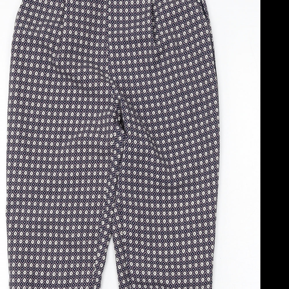 Oasis Womens Multicoloured Geometric Polyester Trousers Size 8 L30 in Regular