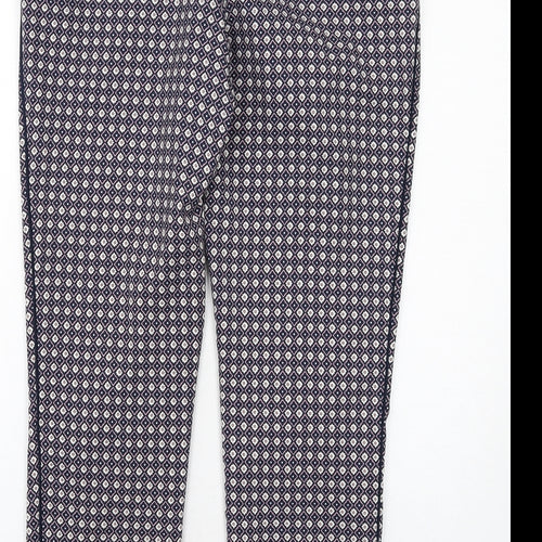 Oasis Womens Multicoloured Geometric Polyester Trousers Size 8 L30 in Regular