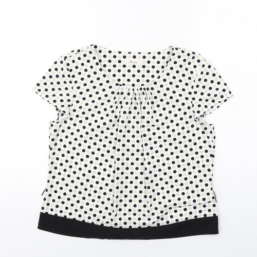 Precis Womens Multicoloured Polka Dot Polyester Basic Blouse Size 12 Boat Neck - Pleat Front Detail