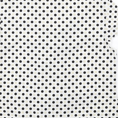 Precis Womens Multicoloured Polka Dot Polyester Basic Blouse Size 12 Boat Neck - Pleat Front Detail