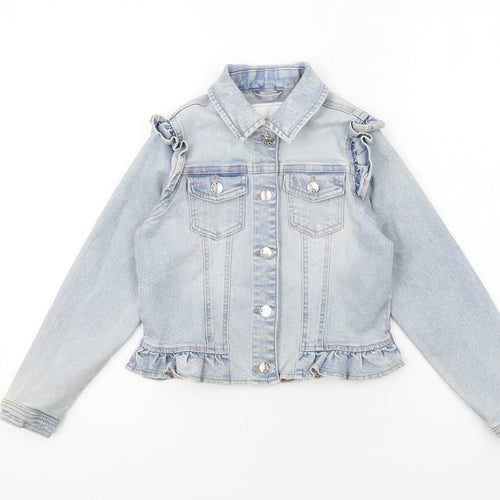 NEXT Girls Blue Jacket Size 9 Years Button