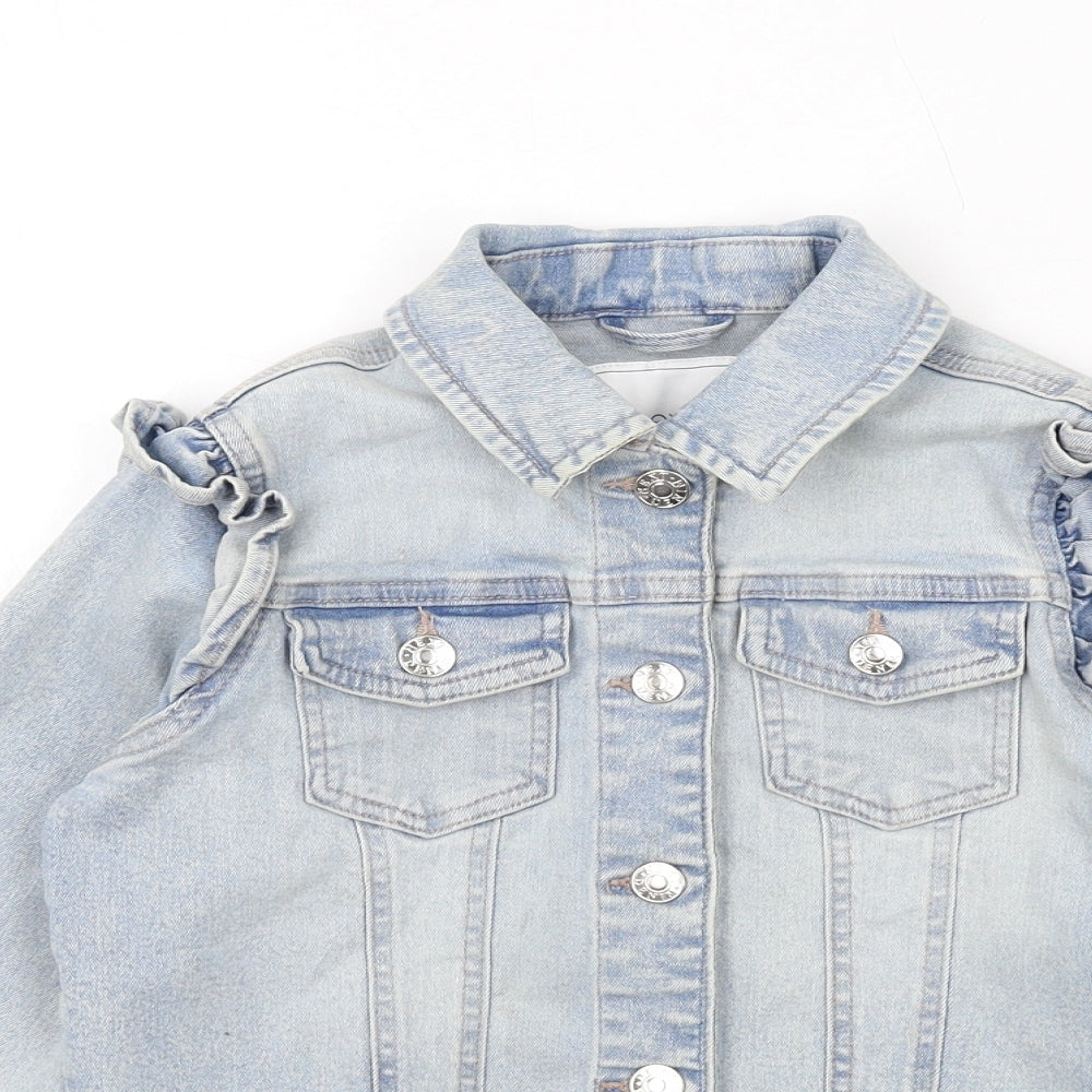 NEXT Girls Blue Jacket Size 9 Years Button