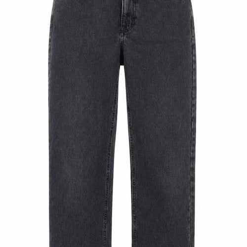 Mango Womens Grey Cotton Straight Jeans Size 10 L28 in Regular Zip - Frayed Hem