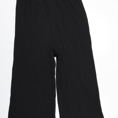 ASOS Womens Black Polyester Trousers Size 16 L24 in Regular - Ribbed