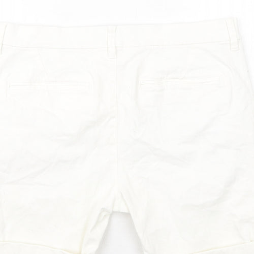 Topman Mens White Cotton Chino Shorts Size 34 in Regular Button