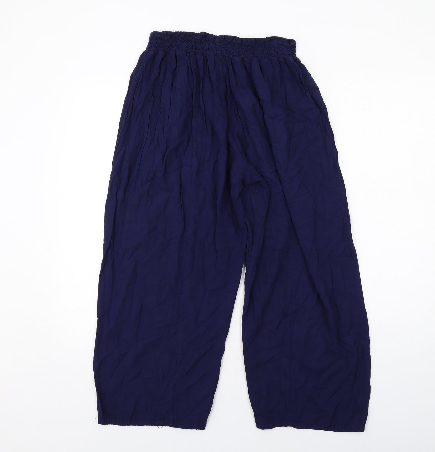 Marks and Spencer Womens Blue Viscose Trousers Size L Regular