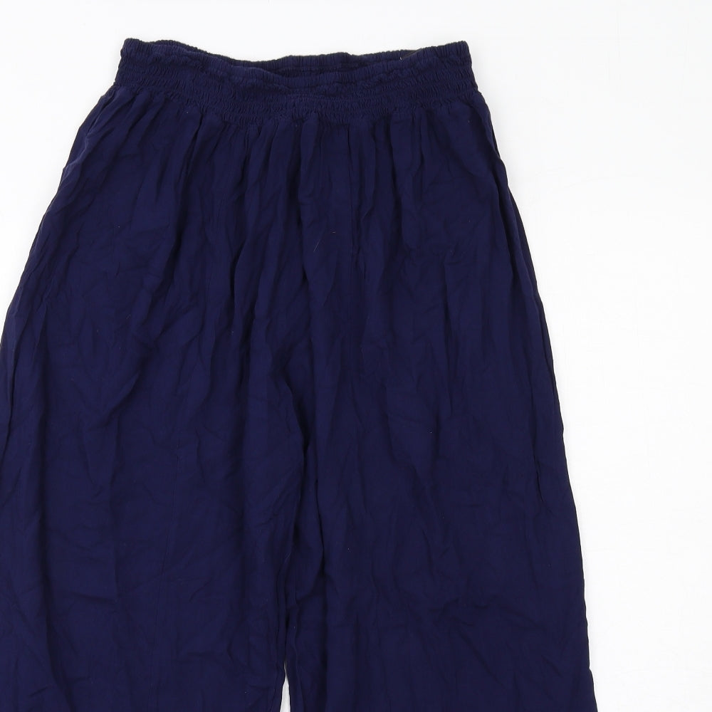 Marks and Spencer Womens Blue Viscose Trousers Size L Regular