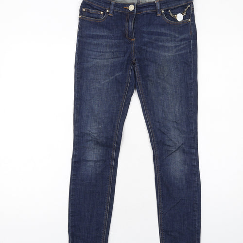 Evona Womens Blue Cotton Skinny Jeans Size 8 L28 in Regular Zip