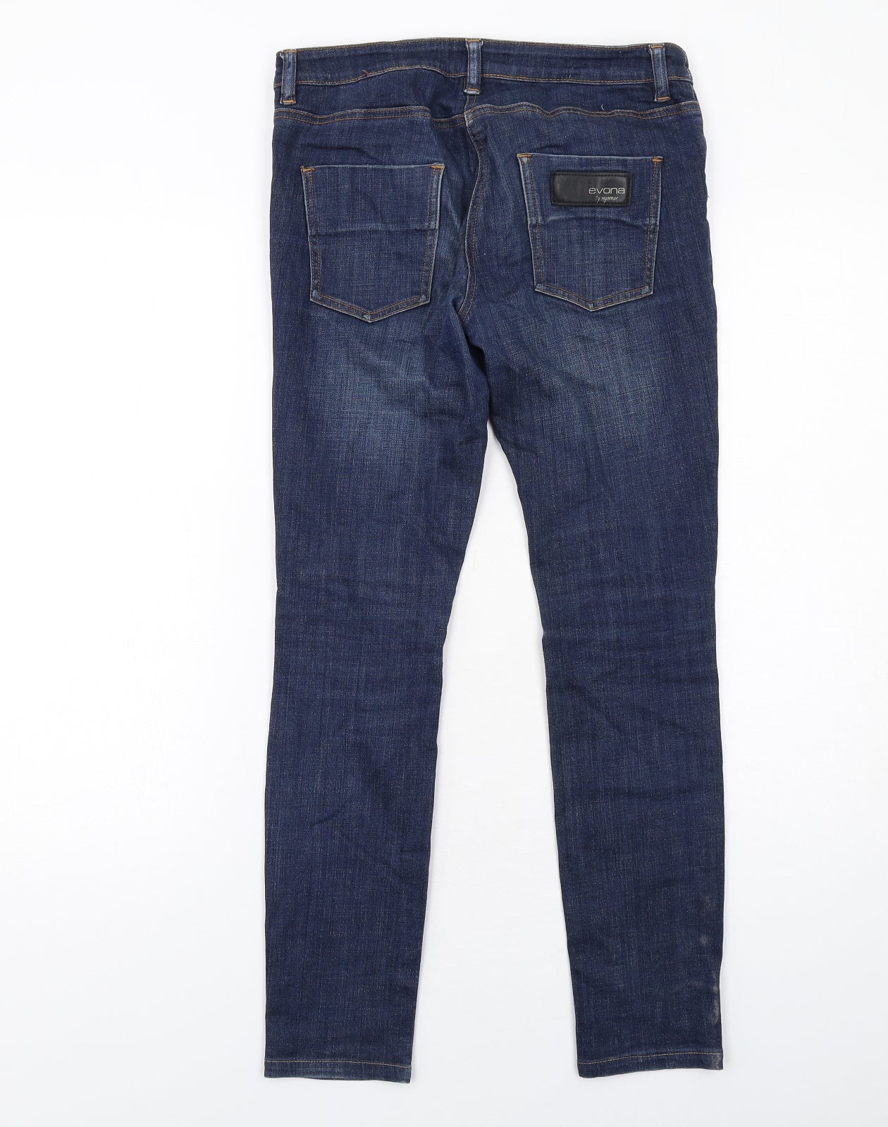Evona Womens Blue Cotton Skinny Jeans Size 8 L28 in Regular Zip