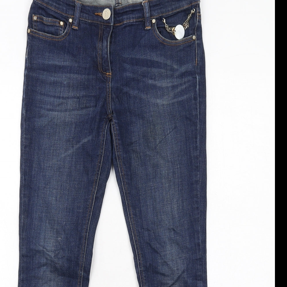 Evona Womens Blue Cotton Skinny Jeans Size 8 L28 in Regular Zip