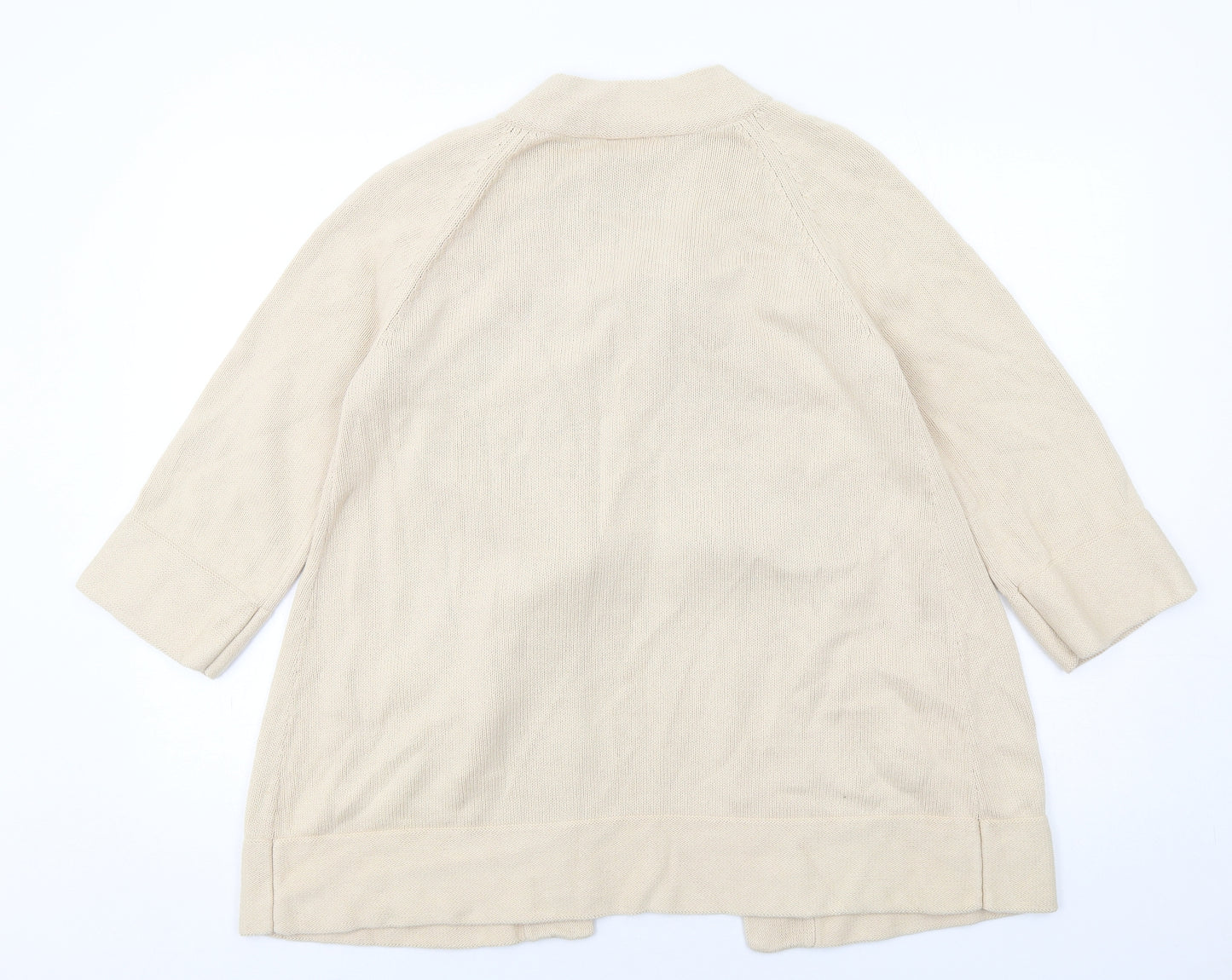 Wallis Womens Beige Round Neck Cotton Cardigan Jumper Size M