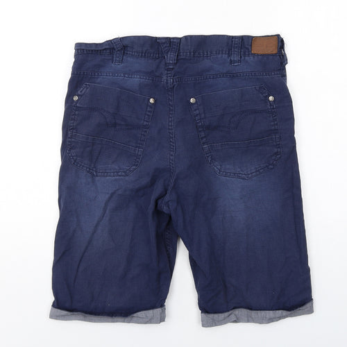 Lee Cooper Mens Blue Cotton Chino Shorts Size L L12 in Regular Zip