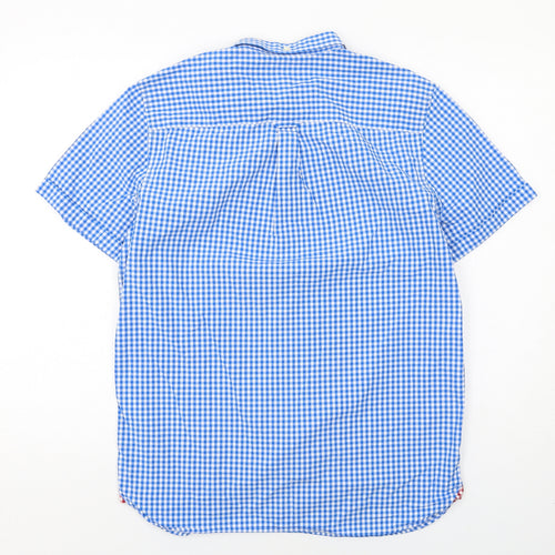 Lyle & Scott Mens Blue Check Cotton Button-Up Size M Collared Button