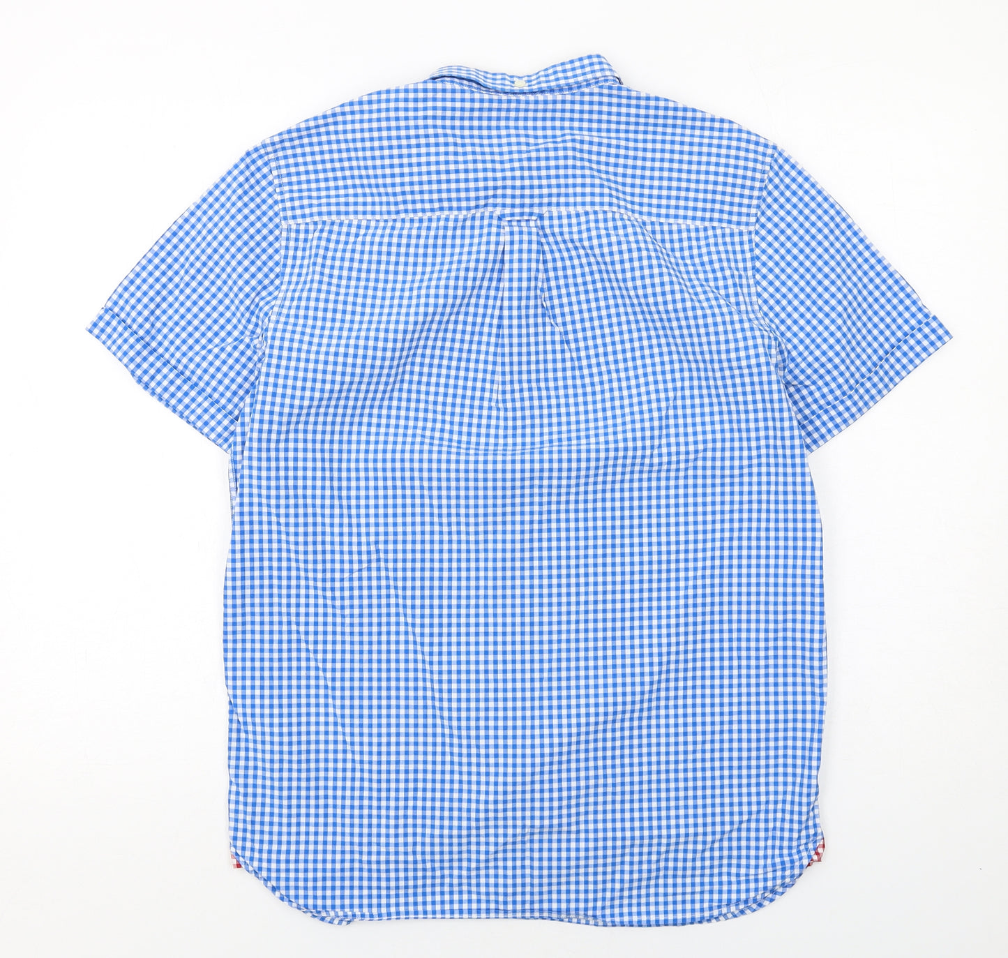 Lyle & Scott Mens Blue Check Cotton Button-Up Size M Collared Button