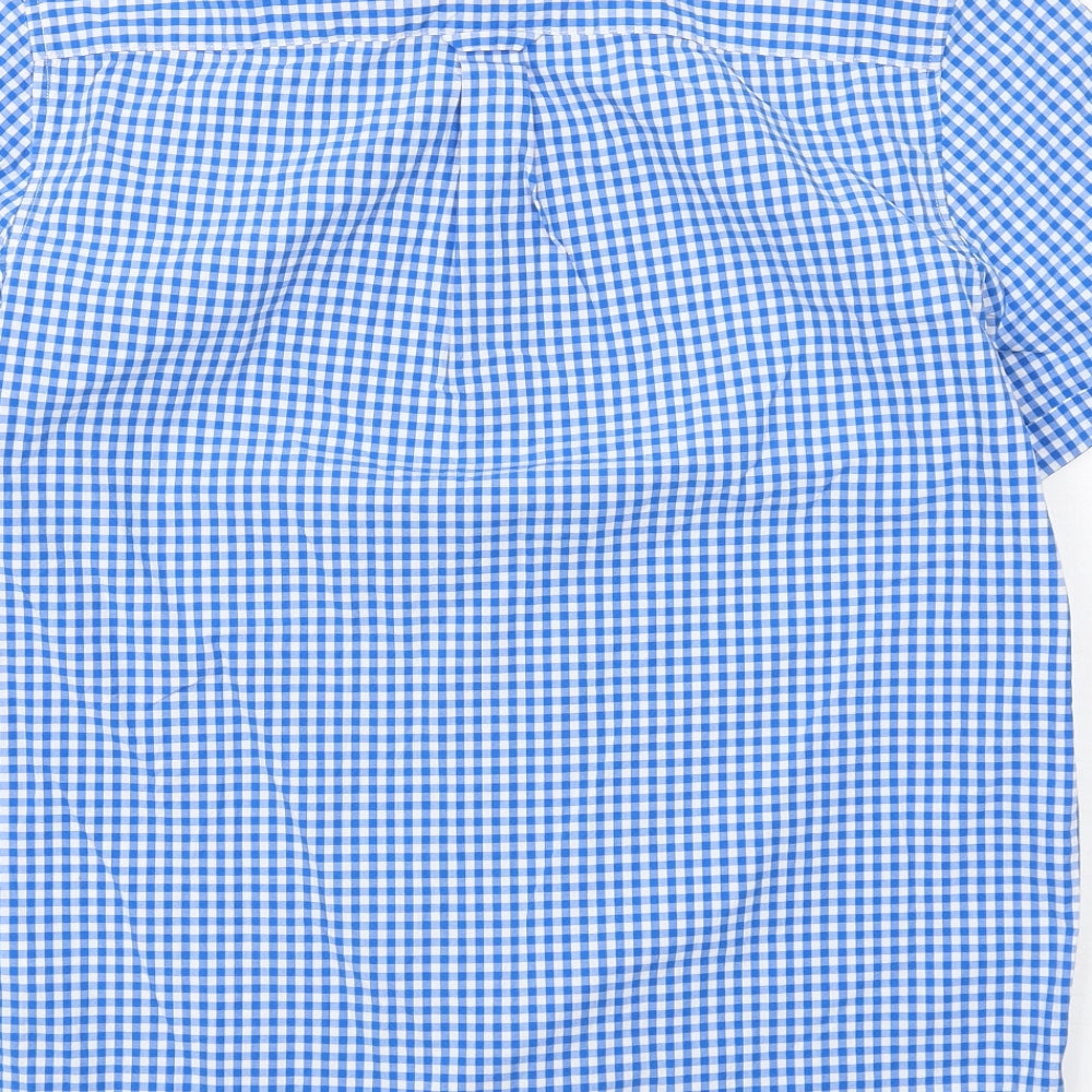 Lyle & Scott Mens Blue Check Cotton Button-Up Size M Collared Button