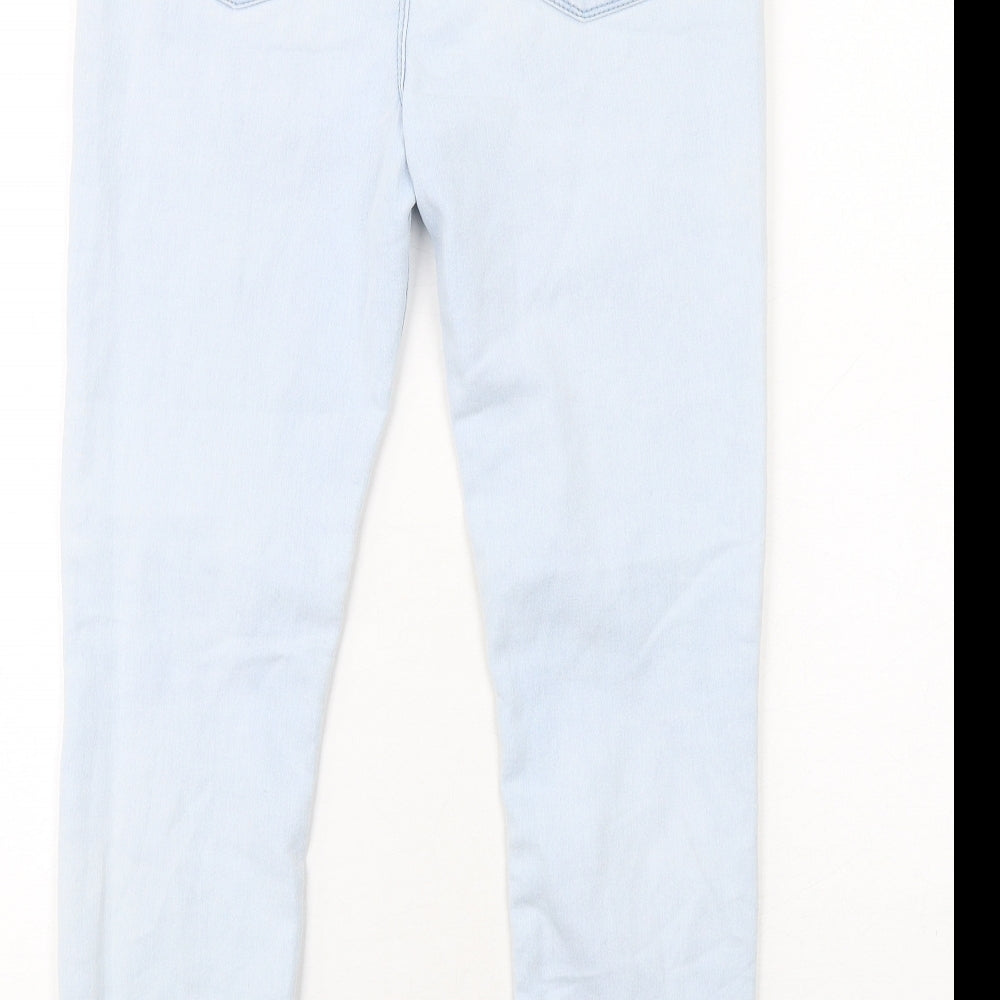 Denim & Co. Girls Blue Cotton Skinny Jeans Size 12-13 Years L25 in Regular Zip