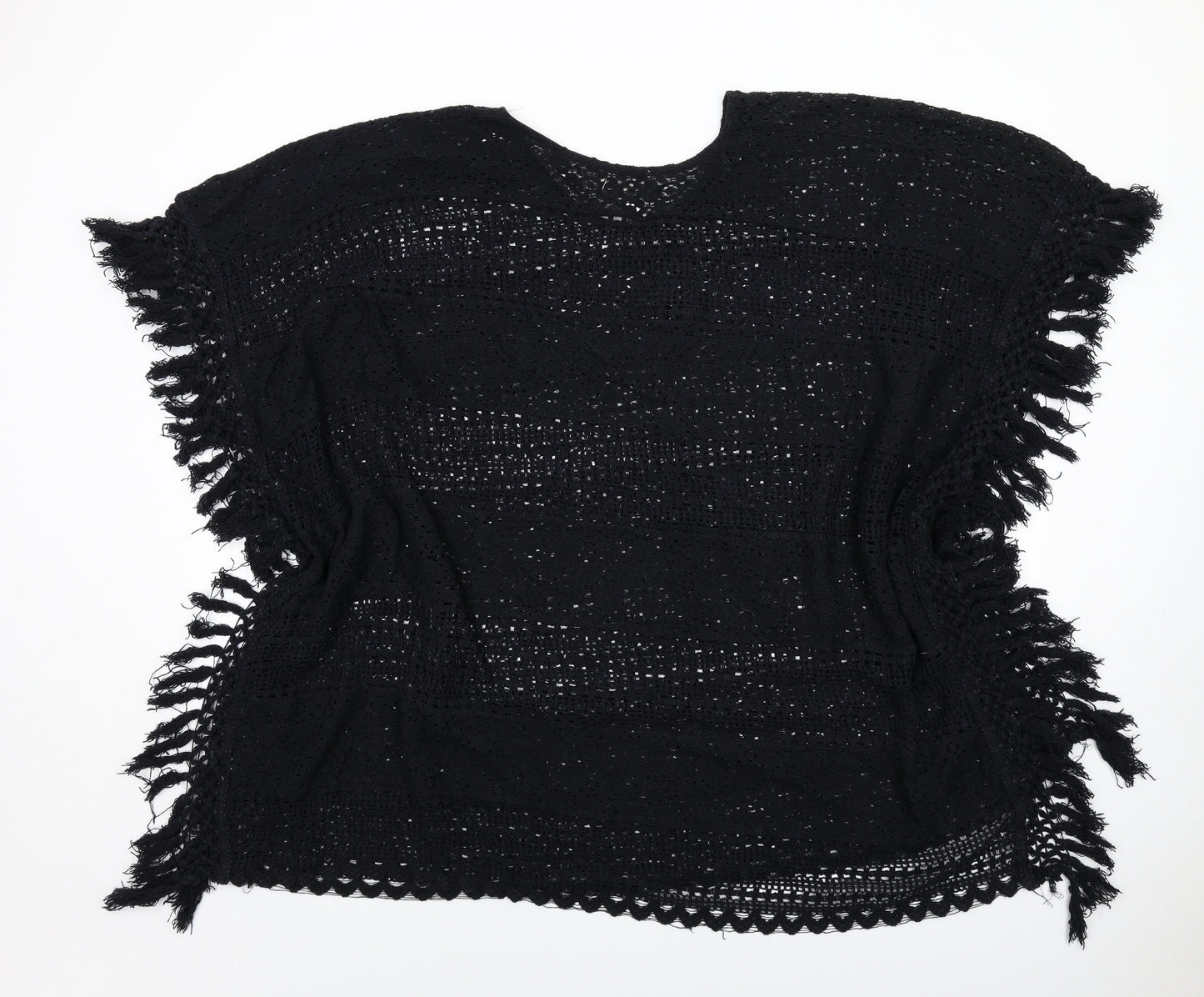 Zara Womens Black Round Neck Cotton Pullover Jumper Size M - Beach Cover Up