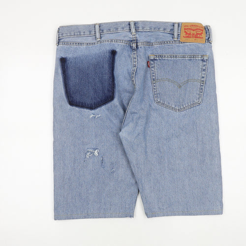 Levi's Mens Blue Cotton Biker Shorts Size 40 in L12 in Regular Zip