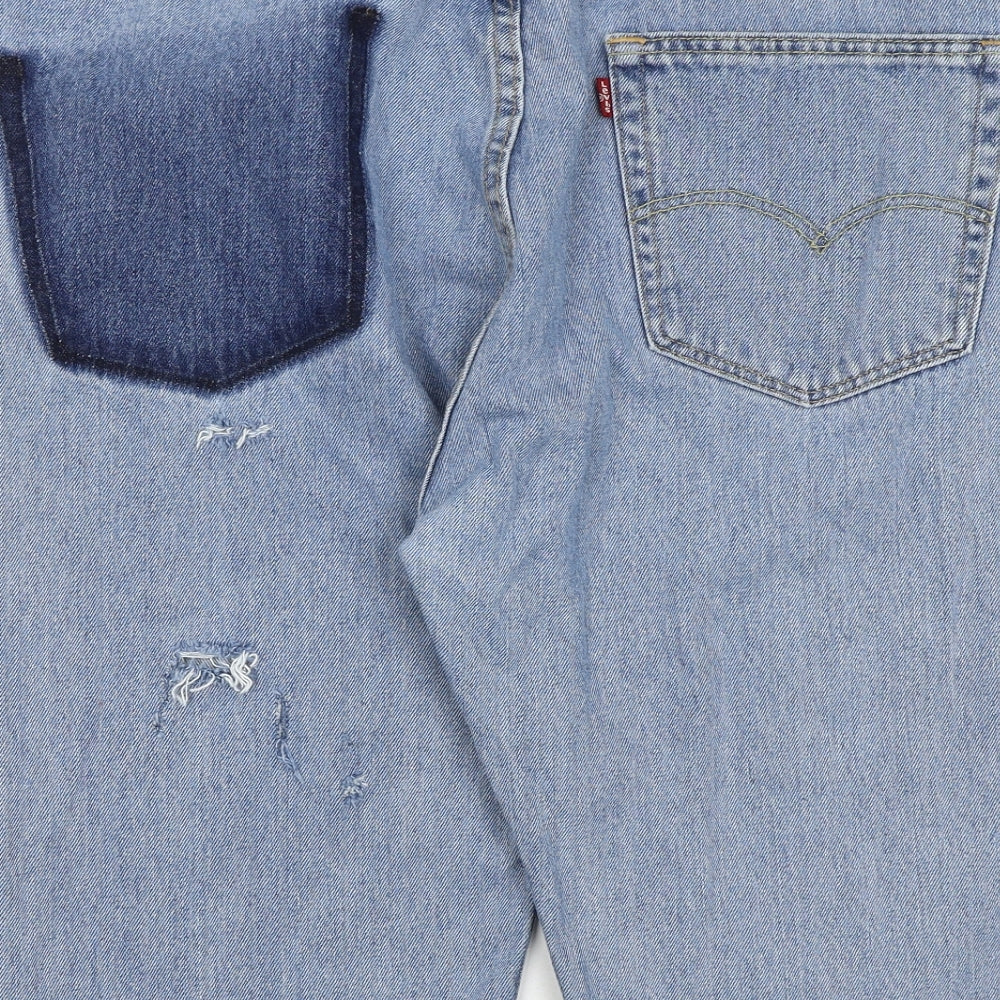 Levi's Mens Blue Cotton Biker Shorts Size 40 in L12 in Regular Zip
