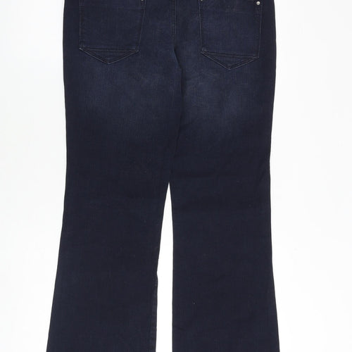 Indigo Womens Blue Cotton Bootcut Jeans Size 12 L30 in Regular Zip