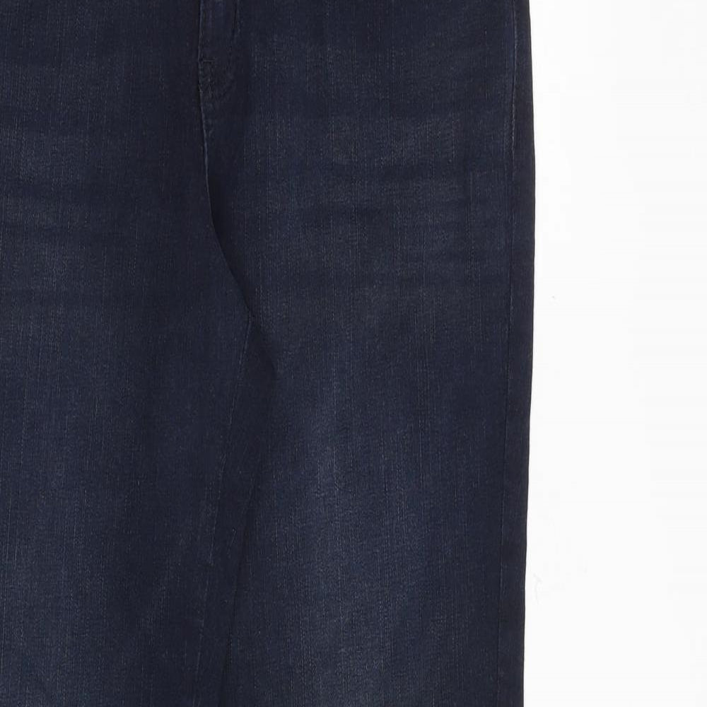 Indigo Womens Blue Cotton Bootcut Jeans Size 12 L30 in Regular Zip