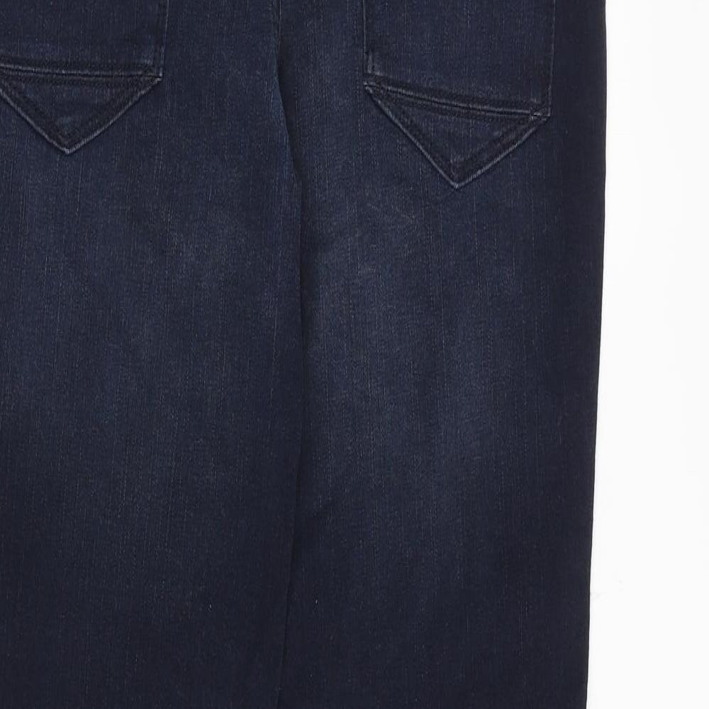 Indigo Womens Blue Cotton Bootcut Jeans Size 12 L30 in Regular Zip