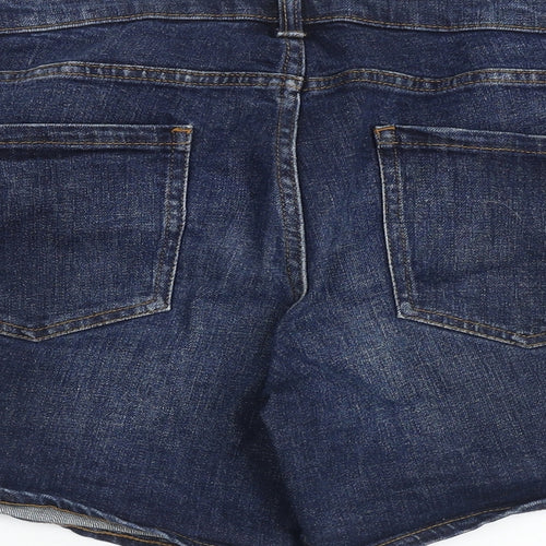 Red Herring Womens Blue Cotton Hot Pants Shorts Size 14 L6 in Regular Zip