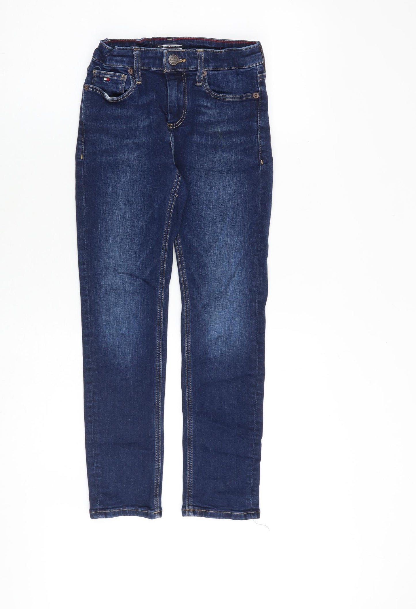 Tommy Hilfiger Boys Blue Cotton Skinny Jeans Size 10-11 Years L24 in Regular Zip